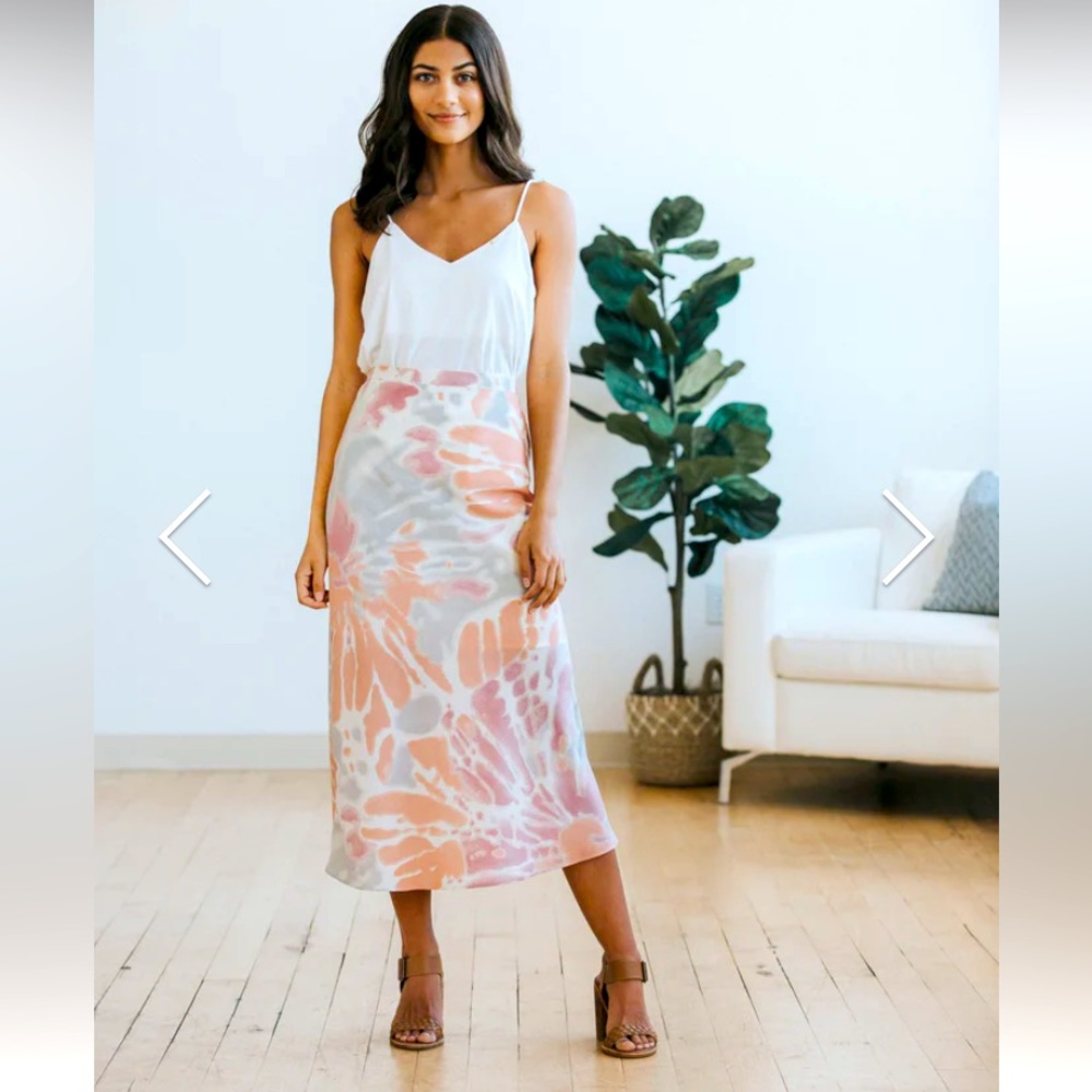NWT Women’s WISHLIST APPAREL multi-color boho Ariel Midi Skirt ~ size Large